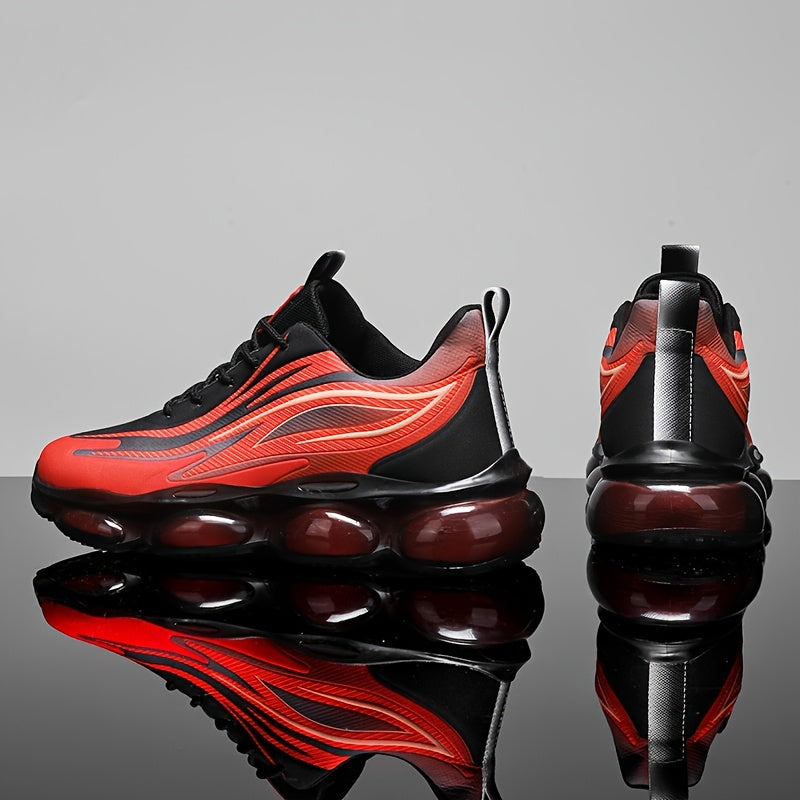 A Pair of Men'S Lightweight Outdoor Walking Shoes, Versatile Sneakers Suitable for Travel And Hiking, Offered in Black, Red, And Light Blue - ayq