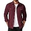 Men's Long Sleeve Button-Up Shirt Jacket with Flap Pockets