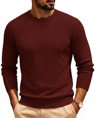 Men's Casual Crewneck Pullover Knit Sweater