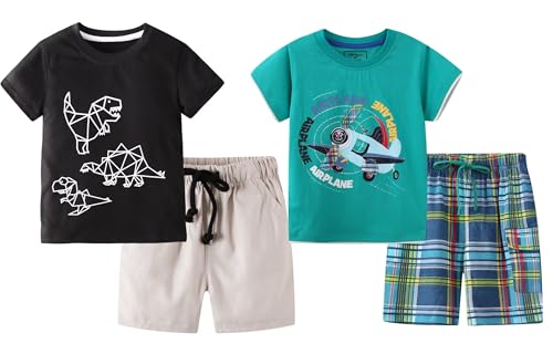 Toddler Boy Summer Shirt and Shorts Set for Ages 2-7