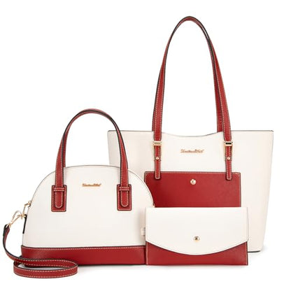 Women’s 3-Piece Tote Bag and Wallet Set – Stylish Shoulder Satchel