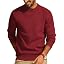 Men's Waffle Knit Crewneck Sweater Textured Pullover