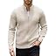 Men's Casual Zip-Up Knitted Cardigan Sweater with Stand Collar
