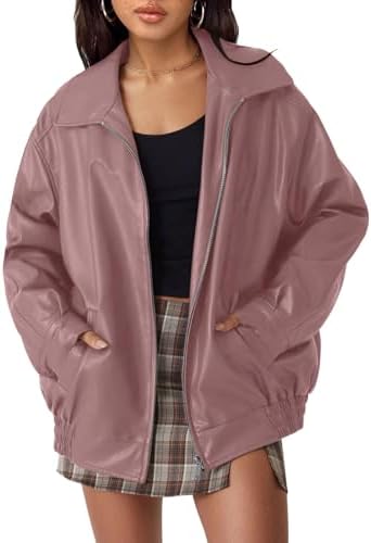 Women's Oversized Faux Leather Jacket for Fall & Winter