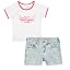 Girls Denim Shorts and Graphic Tee Set for Summer Style