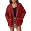 Women's Oversized Faux Leather Jacket for Fall & Winter