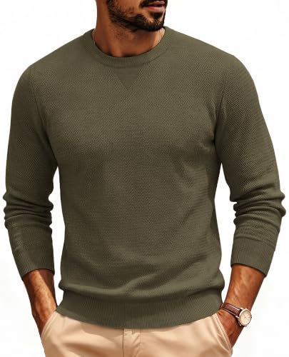 Men's Casual Crewneck Pullover Knit Sweater