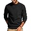 Men's Waffle Knit Crewneck Sweater Textured Pullover