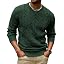 Men's Cable Knit Crewneck Sweater Pullover Long Sleeve