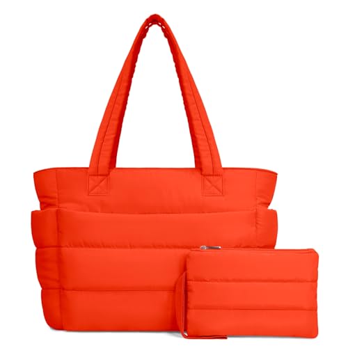 Lightweight Quilted Puffer Tote Bag for Women, Travel & Work