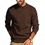 Men's Waffle Knit Crewneck Sweater Textured Pullover