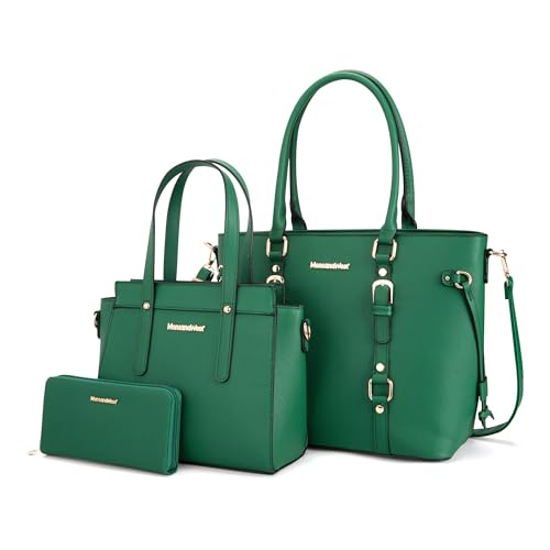 Women’s 3-Piece Tote Bag and Wallet Set – Stylish Shoulder Satchel