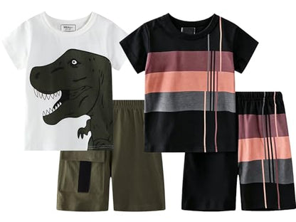 Toddler Boy Summer Shirt and Shorts Set for Ages 2-7