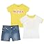 Girls Denim Shorts and Graphic Tee Set for Summer Style