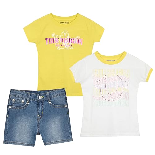 Girls Denim Shorts and Graphic Tee Set for Summer Style