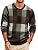 Men's Plaid Crew Neck Knit Sweater Long Sleeve Pullover