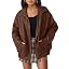 Women's Oversized Faux Leather Jacket for Fall & Winter