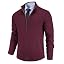 Men's Casual Zip-Up Knitted Cardigan Sweater with Stand Collar