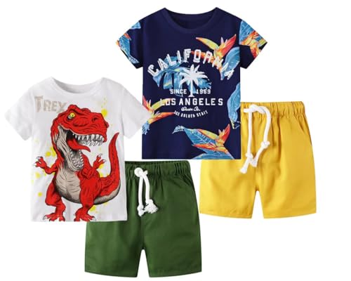 Toddler Boy Summer Shirt and Shorts Set for Ages 2-7