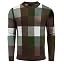 Men's Plaid Crew Neck Knit Sweater Long Sleeve Pullover