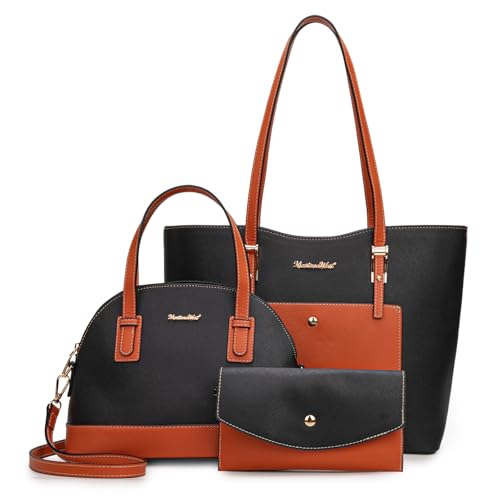 Women’s 3-Piece Tote Bag and Wallet Set – Stylish Shoulder Satchel