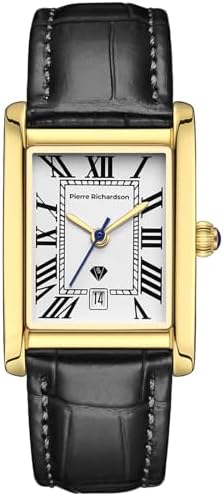 Men’s Luxury Stainless Steel Quartz Watch with Leather Strap