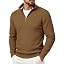 Men's Quarter Zip Pullover Sweater Casual Knit Top