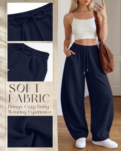 Women's Barrel Baggy Wide Leg Sweatpants for Streetwear