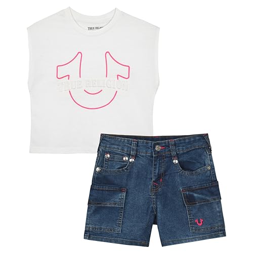 Girls Denim Shorts and Graphic Tee Set for Summer Style