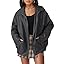 Women's Oversized Faux Leather Jacket for Fall & Winter