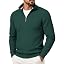 Men's Quarter Zip Pullover Sweater Casual Knit Top