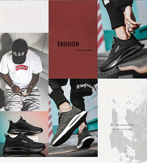 Fashion Casual Non-Slip Durable Men'S Shoes | Faux Upper, Rubber Sole, Lace Closure, Low Top Design - ayq