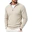 Men's Quarter Zip Pullover Sweater Casual Knit Top