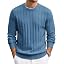 Men's Ribbed Crewneck Pullover Sweater Soft Warm Knit