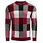 Men's Plaid Crew Neck Knit Sweater Long Sleeve Pullover