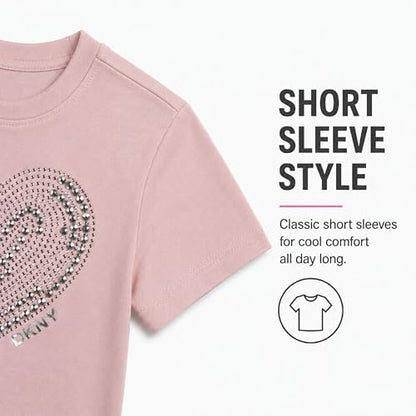 Girls Cotton Blend Short Sleeve Graphic Tee T-Shirt