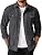 Men's Long Sleeve Button-Up Shirt Jacket with Flap Pockets