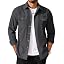 Men's Long Sleeve Button-Up Shirt Jacket with Flap Pockets