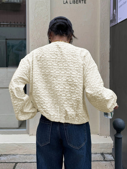 Solid Color Zip-Up Casual Jacket