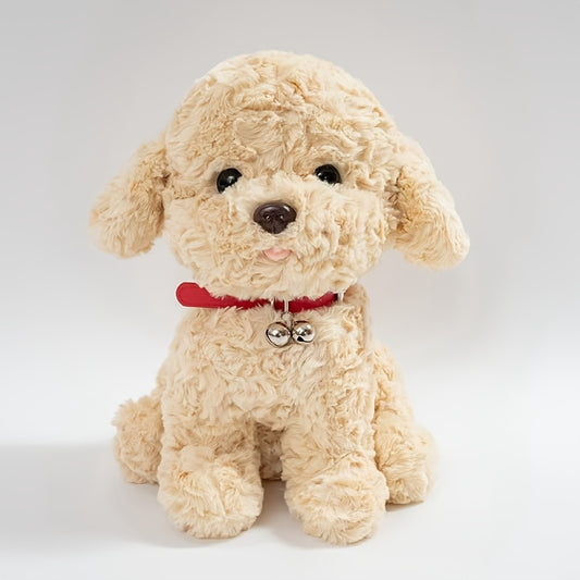 Kawaii Cute Soft Bell Poodle Plush Doll - Realistic Stuffed Puppy Suitable for Kids, &, Bedtime Companion, Travel & Home Decor Gift, Color Teddy Dog Stuffed Animal ()
