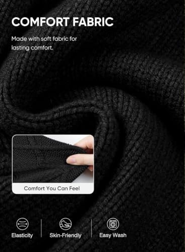 Men's Cable Knit Henley Sweater with Ribbed Stand Collar