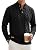 Men's Cable Knit Henley Sweater with Ribbed Stand Collar