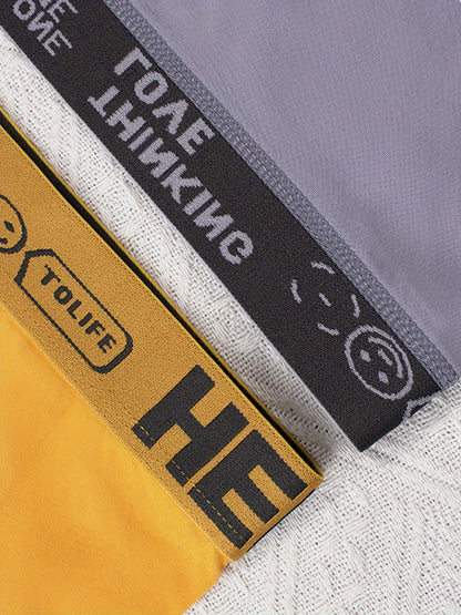 5pcs Men's Breathable Polyester Boxer Briefs for Active Wear