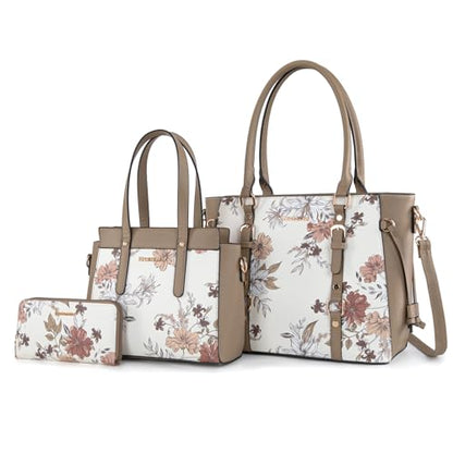 Women’s 3-Piece Tote Bag and Wallet Set – Stylish Shoulder Satchel