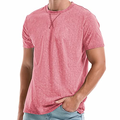 Men's Cotton Crew Neck T-Shirts - Lightweight Summer Tees S-4XL