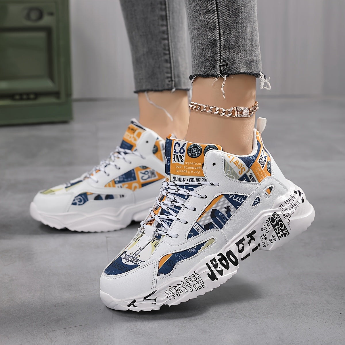 Women's Lightweight Running Shoes - Cushioned Stability Gym Sneakers with Arch Support, Breathable Fabric/PU Upper - All-Season Walking Shoes for Training, Everyday  Formal Events - White  Black Athletic Footwear, Comfortab