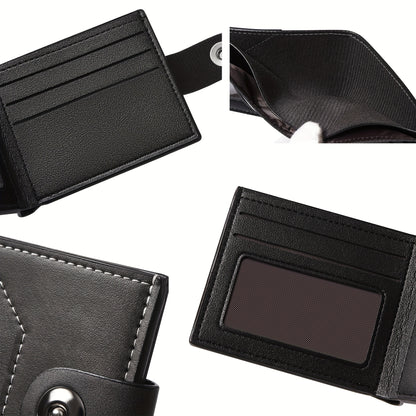 1pc Custom Unisex Wallet, Personalized Initial Name Gender-Neutral Business Wallet with Snap Closure, Multiple Card Slots, Credit Card Holder, Coin Purse, Available in Black, Dark Brown, Light Brown