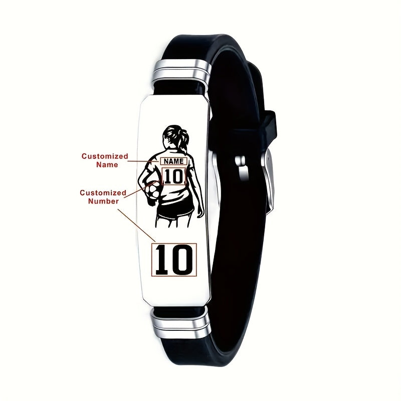 Custom Football-Themed Silica Gel Bracelet for Soccer Fans