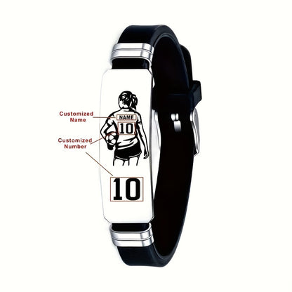 Custom Football-Themed Silica Gel Bracelet for Soccer Fans