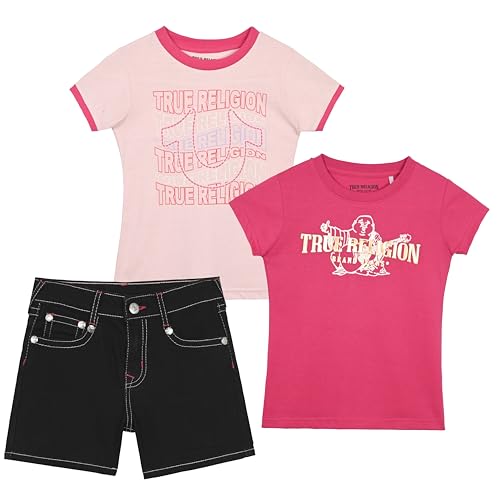 Girls Denim Shorts and Graphic Tee Set for Summer Style